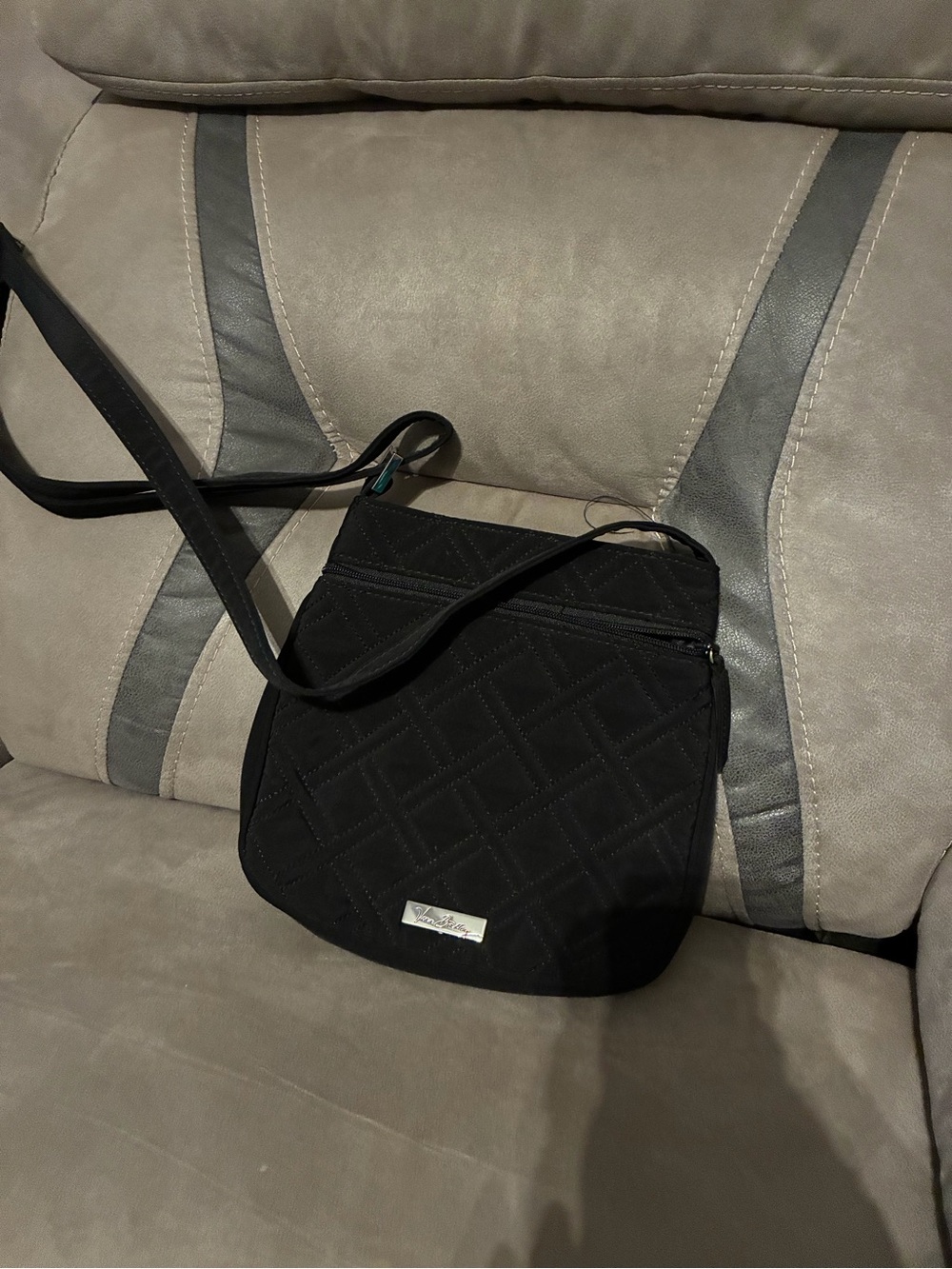 Vera Bradley Black Quilted Crossbody Shoulder Bag